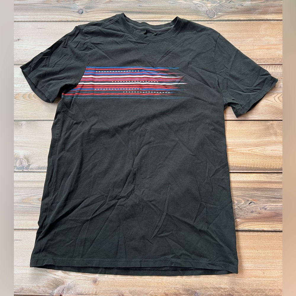 DSG Black Tee with Striped Graphic